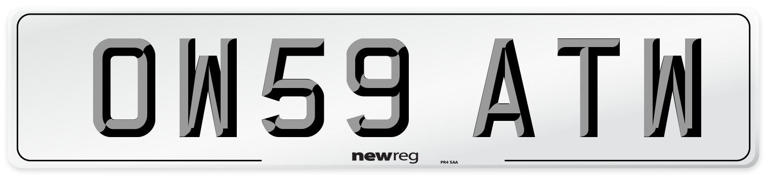 OW59 ATW Number Plate from New Reg
